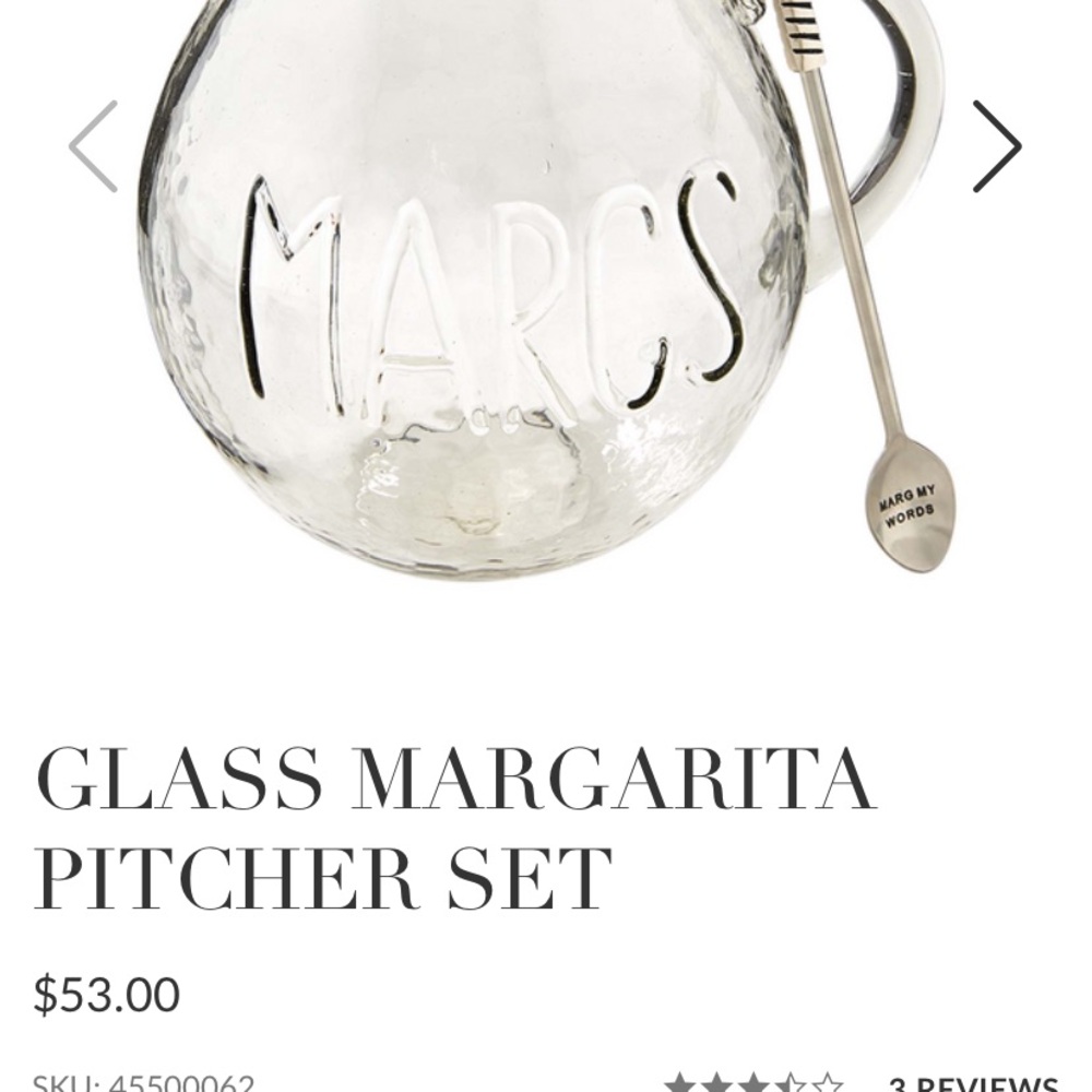 Mud pie margs pitcher